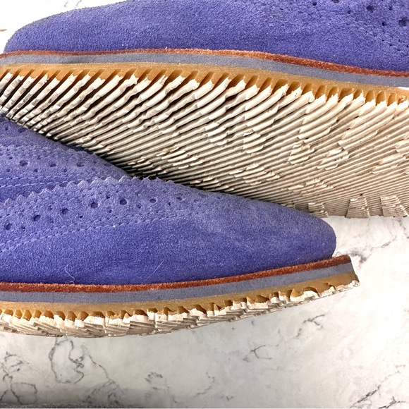 Walk-Over Geo E. Keith Company Mens 8M Blue Suede Shoes Wingtips Vibram Soles main image 9